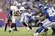 Oakland Raiders running back Rashad Jennings (27) runs with the ball against the New York Giants during the first half of an NFL football game, Sunday, Nov. 10, 2013, in East Rutherford, N.J. (AP Photo/Kathy Willens)
