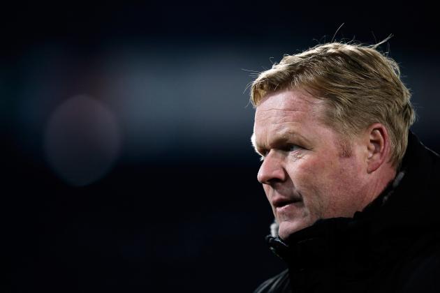 ROTTERDAM, NETHERLANDS - APRIL 05: Feyenoord Manager, Ronald Koeman thanks the fans after victory in the Eredivisie match between Feyenoord and VVV Venlo at De Kuip on April 5, 2013 in Rotterdam, Netherlands. (Photo by Dean Mouhtaropoulos/Getty Images)