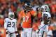 DENVER, CO - SEPTEMBER 23: Eric Decker #87 of the Denver Broncos celebrates a first down pass reception in the first quarter against the Oakland Raiders at Sports Authority Field at Mile High on September 23, 2013 in Denver, Colorado. (Photo by Doug Pensinger/Getty Images)