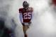 San Francisco 49ers cornerback Tarell Brown (25) is introduced before an NFL football game against the Carolina Panthers in San Francisco, Sunday, Nov. 10, 2013. (AP Photo/Marcio Jose Sanchez)