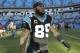 Carolina Panthers wide receiver Steve Smith (89) walks off the field after the second half of a divisional playoff NFL football game against the San Francisco 49ers, Sunday, Jan. 12, 2014, in Charlotte, N.C. The San Francisco 49ers won 23-10. (AP Photo/Chuck Burton)