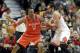 Houston Rockets forward Dwight Howard, left, drives against Chicago Bulls center Joakim Noah during the second half of an NBA basketball game in Chicago on Thursday, March 13, 2014. The Bulls won 111-87. (AP Photo/Nam Y. Huh)