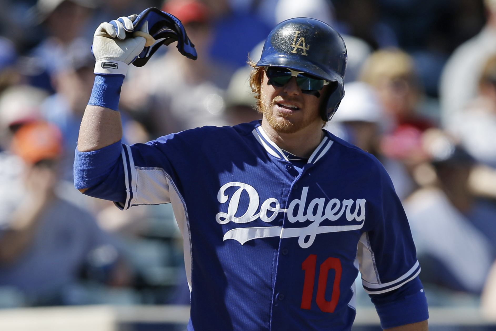 2014 Spring Training -- Zack Greinke of Los Angeles Dodgers leaves