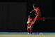 England's Jade Dernbach celebrates after beating West Indes during their third T20 International cricket match at the Kensington Oval in Bridgetown, Barbados, Thursday, March 13, 2014. England won by 5 runs. (AP Photo/Ricardo Mazalan)