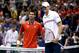 BOISE, ID - APRIL 05: Novak Djokovic of Serbia and John Isner pose at the net during the first match of the Davis Cup tie between the United States and Serbia at Taco Bell Arena on April 5, 2013 in Boise, Idaho. (Photo by Matthew Stockman/Getty Images)