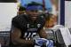 Buffalo linebacker Khalil Mack (46) sits on the team bench during the second half of an NCAA college football game against Connecticut on Saturday, Sept. 28, 2013, in Buffalo, N.Y. Buffalo won, 41-12. (AP Photo/Mike Groll)