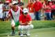 PALM HARBOR, FL - MARCH 16: Kevin Na assesses a putt on the 4th green during the final round of the Valspar Championship at Innisbrook Resort and Golf Club on March 16, 2014 in Palm Harbor, Florida. (Photo by Sam Greenwood/Getty Images)
