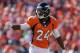 Jan 19, 2014; Denver, CO, USA; Denver Broncos cornerback Champ Bailey (24) against the New England Patriots during the 2013 AFC Championship football game at Sports Authority Field at Mile High. Mandatory Credit: Mark J. Rebilas-USA TODAY Sports