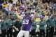 Minnesota Vikings defensive end Jared Allen reacts during the first half of an NFL football game against the Philadelphia Eagles, Sunday, Dec. 15, 2013, in Minneapolis. (AP Photo/Ann Heisenfelt)