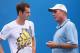 MELBOURNE, AUSTRALIA - JANUARY 12: Andy Murray of Great Britain speaks to his coach Ivan Lendl during practice ahead of the 2014 Australian Open at Melbourne Park on January 12, 2014 in Melbourne, Australia. (Photo by Quinn Rooney/Getty Images)