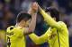 Dortmund's Robert Lewandowski of Poland, left, and Dortmund's Mats Hummels celebrate after scoring during the German first division Bundesliga soccer match between BvB Borussia Dortmund and 1.FC Nuremberg in Dortmund, Germany, Saturday, March 1, 2014. (AP Photo/Frank Augstein)