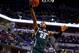 INDIANAPOLIS, IN - MARCH 16: Branden Dawson #22 of the Michigan State Spartans goes to the basket against the Michigan Wolverines during the 2014 Big Ten Men's Championship at Bankers Life Fieldhouse on March 16, 2014 in Indianapolis, Indiana. (Photo by Andy Lyons/Getty Images)