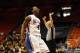 Mar 14, 2014; El Paso, TX, USA; Louisiana Tech Bulldogs guard Kenneth Smith (4) celebrates with teammates after hitting a three point shot against the Southern Miss Golden Eagles in the semifinals of the Conference USA college basketball tournament at Don Haskins Center. The Bulldogs defeated the Golden Eagles 88-70. Mandatory Credit: Ivan Pierre Aguirre-USA TODAY Sports