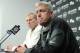 New York Jets coach Rex Ryan, right, reacts as he and general manager John Idzik speak to the media during an NFL football news conference Tuesday, Dec. 31, 2013, in Florham Park, N.J. (AP Photo/Bill Kostroun)