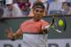 Rafael Nadal, of Spain, hits to Alexandr Dolgopolov, of Ukraine, during a third round match at the BNP Paribas Open tennis tournament, Monday, March 10, 2014 in Indian Wells, Calif. (AP Photo/Mark J. Terrill)