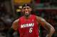 CLEVELAND, OH - MARCH 18: LeBron James #6 of the Miami Heat smiles during the game against the Cleveland Cavaliers at The Quicken Loans Arena on March 18, 2014 in Cleveland, Ohio. NOTE TO USER: User expressly acknowledges and agrees that, by downloading and/or using this Photograph, user is consenting to the terms and conditions of the Getty Images License Agreement. Mandatory Copyright Notice: Copyright 2014 NBAE (Photo by Joe Murphy/NBAE via Getty Images)