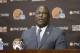 Cleveland Browns general manager Ray Farmer answers questions during a news-conference Tuesday, Feb. 11, 2014, in Berea, Ohio. (AP Photo/Tony Dejak)