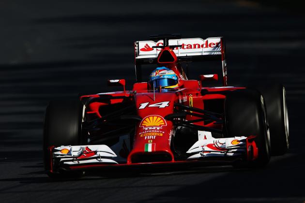 MELBOURNE, AUSTRALIA - MARCH 14:  Fernando Alonso of Spain and Ferrari drives during practice for the Australian Formula One Grand Prix at Albert Park on March 14, 2014 in Melbourne, Australia.  (Photo by Mark Thompson/Getty Images)