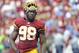 Washington Redskins outside linebacker Brian Orakpo looks across the field during the first half of a NFL football game against the Detroit Lions in Landover, Md., Sunday, Sept. 22, 2013. (AP Photo/Richard Lipski)