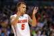 ORLANDO, FL - MARCH 22: Scottie Wilbekin #5 of the Florida Gators reacts in the second half while taking on the Pittsburgh Panthers during the third round of the 2014 NCAA Men's Basketball Tournament at Amway Center on March 22, 2014 in Orlando, Florida. (Photo by Kevin C. Cox/Getty Images)