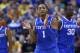 ST LOUIS, MO - MARCH 23: James Young #1 of the Kentucky Wildcats reacts after a play against the Wichita State Shockers during the third round of the 2014 NCAA Men's Basketball Tournament at Scottrade Center on March 23, 2014 in St Louis, Missouri. (Photo by Andy Lyons/Getty Images)