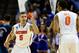 MEMPHIS, TN - MARCH 27: Scottie Wilbekin #5 of the Florida Gators celebrates against the UCLA Bruins during a regional semifinal of the 2014 NCAA Men's Basketball Tournament at the FedExForum on March 27, 2014 in Memphis, Tennessee. (Photo by Kevin C. Cox/Getty Images)