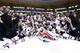 Jun 24, 2013; Boston, MA, USA; Chicago Blackhawks players and coaches pose for a photo with the Stanley Cup after game six of the 2013 Stanley Cup Final against the Boston Bruins at TD Garden. The Blackhawks won 3-2 to win the series four games to two. Mandatory Credit: Greg M. Cooper-USA TODAY Sports
