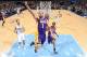 DENVER, CO - MARCH 7: Jordan Farmar #1 of the Los Angeles Lakers goes up for a shot against the Denver Nuggets on March 7, 2014 at the Pepsi Center in Denver, Colorado. NOTE TO USER: User expressly acknowledges and agrees that, by downloading and/or using this Photograph, user is consenting to the terms and conditions of the Getty Images License Agreement. Mandatory Copyright Notice: Copyright 2014 NBAE (Photo by Garrett W. Ellwood/NBAE via Getty Images)