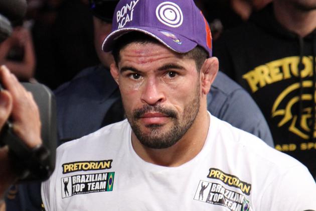 Rousimar Palhares leaves the Octagon after his fight against Alan Belcher at UFC on Fox at the Izod Center in E. Rutherford, NJ on Saturday, May 5, 2012.  Belcher won via TKO in round 1. (AP Photo/Gregory Payan)