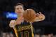 Los Angeles Lakers guard Steve Nash passes the ball during the first half of an NBA basketball game against the Washington Wizards, Friday, March 21, 2014, in Los Angeles. (AP Photo/Mark J. Terrill)