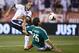 Sep 10, 2013; Columbus, OH, USA; United States forward Landon Donovan (10) is defended by Mexico defender Hector Moreno (15) in the first half at Columbus Crew Stadium. Mandatory Credit: Rick Osentoski-USA TODAY Sports