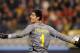 BRUSSELS, BELGIUM - MARCH 05: Goalkeeper, Thibaut Courtois of Belgium in action during the International Friendly match between Belgium and Ivory Coast at The King Baudouin Stadium on March 5, 2014 in Brussels, Belgium. (Photo by Dean Mouhtaropoulos/Getty Images)