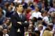 Boston Celtics head coach Brad Stevens walks in the second half of an NBA basketball game against the Washington Wizards Wednesday, April 2, 2014 in Washington. The Wizards won 118-92. (AP Photo/Alex Brandon)
