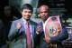 NEW YORK, NY - FEBRUARY 06: Manny Pacquiao, left, and Timothy Bradley stand for photos during the press conference to promote their upcoming WBO welterweight champtionship rematch at New World Stages on February 6, 2014 in New York City. (Photo by Maddie Meyer/Getty Images)