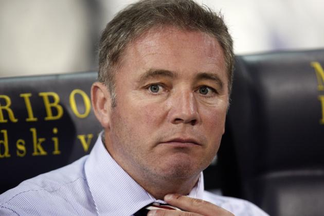 Rangers' coach Ally McCoist reacts during the UEFA Europa league play-off 1st leg soccer match between Glasgow Rangers and NK Maribor in Maribor, Slovenia, Thursday, Aug. 18, 2011. (AP Photo/Filip Horvat)