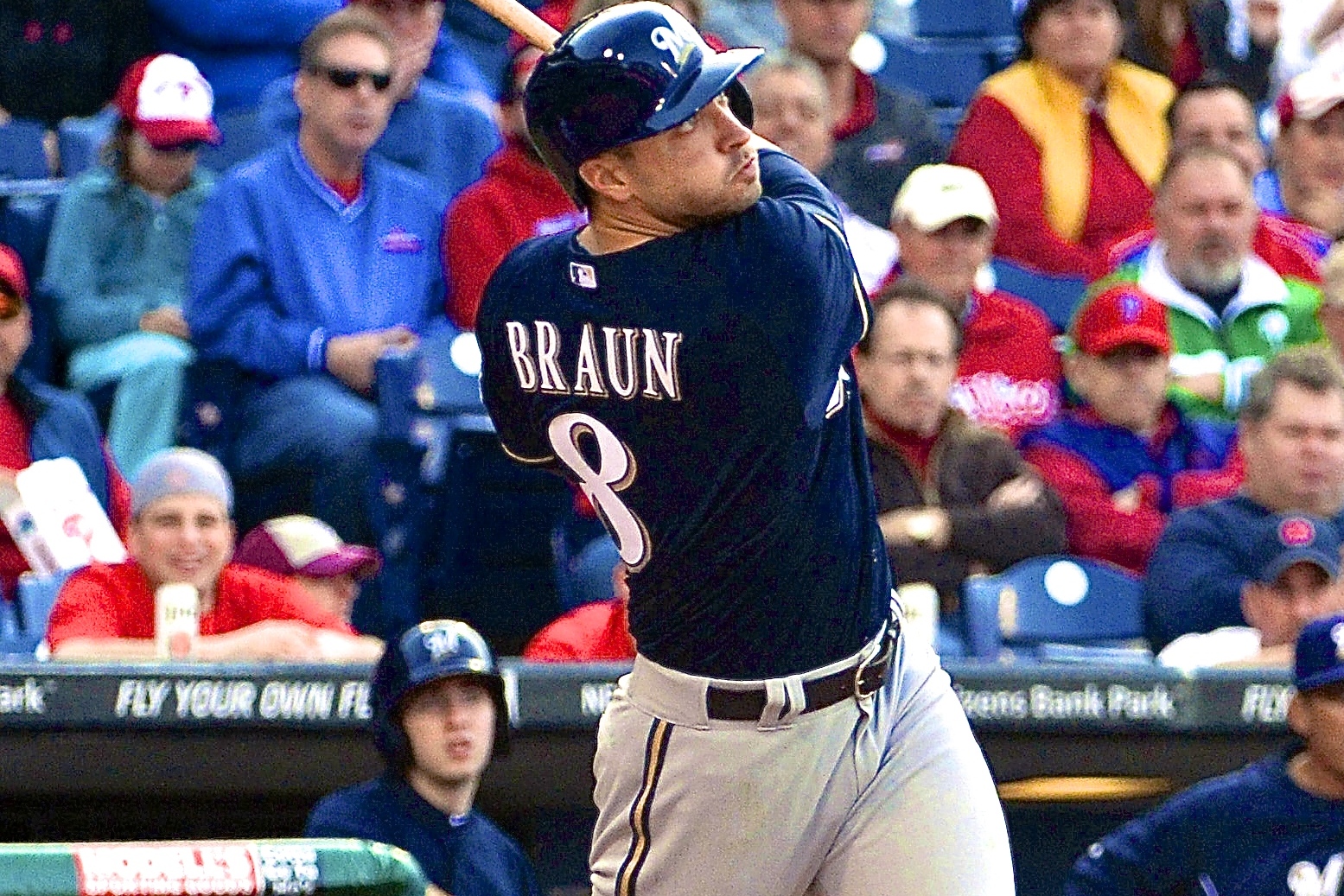 Disgraced MVP Ryan Braun hit a home run for the Milwaukee Brewers in his  first spring at-bat on Thursday