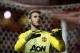Manchester United's goalkeeper David de Gea during their English League Cup semifinal first leg soccer match against Sunderland at the Stadium of Light, Sunderland, England, Tuesday, Jan. 7, 2014. (AP Photo/Scott Heppell)