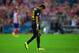 MADRID, SPAIN - APRIL 09: A dejected Neymar of Barcelona at the final whistle during the UEFA Champions League Quarter Final second leg match between Club Atletico de Madrid and FC Barcelona at Vicente Calderon Stadium on April 9, 2014 in Madrid, Spain. (Photo by Gonzalo Arroyo Moreno/Getty Images)