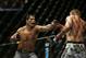 Antonio Rodrigo Nogueira (left) throws a jab at Heath Herring at Ultimate Fighting Championship 73 on Saturday, July 7, 2007, in Sacramento, Calif. Nogueira won via 3 round unanimous decision. (AP Photo/Jeff Chiu)