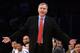 LOS ANGELES, CA - DECEMBER 08: Mike D'Antoni of the Los Angeles Lakers reacts to a call during the game against the Toronto Raptors at Staples Center on December 8, 2013 in Los Angeles, California. NOTE TO USER: User expressly acknowledges and agrees that, by downloading and or using this Photograph, user is consenting to the terms and condition of the Getty Images License Agreement. (Photo by Harry How/Getty Images)