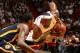 MIAMI, FL - April 11: LeBron James #6 of the Miami Heat handles the ball against the Indiana Pacers at the American Airlines Arena in Miami, Florida on April 11, 2014. NOTE TO USER: User expressly acknowledges and agrees that, by downloading and/or using this photograph, user is consenting to the terms and conditions of the Getty Images License Agreement. Mandatory copyright notice: Copyright NBAE 2014 (Photo by Issac Baldizon/NBAE via Getty Images)