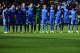 SWANSEA, WALES - APRIL 13: Chelsea players observe a minute's silence to mark the 25th anniversary of the Hillsborough disaster prior to the Barclays Premier League match between Swansea City and Chelsea at Liberty Stadium on April 13, 2014 in Swansea, Wales. (Photo by Chris Brunskill/Getty Images)