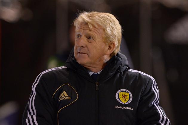 ABERDEEN, SCOTLAND - FEBRUARY 06:  Gordon Strachan, manager of Scotland during the international friendly match between Scotland and Estonia  at Pittodrie Stadium on February 6, 2013 in Aberdeen, Scotland.  (Photo by Jeff J Mitchell/Getty Images)