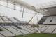 Men work at the still unfinished Itaquerao stadium in Sao Paulo, Brazil, Tuesday, April 15, 2014. The stadium that will host the World Cup opener match between Brazil and Croatia on June 12, will hold nearly 70,000 people in the opener, but after the World Cup its capacity will be reduced to about 45,000. (AP Photo/Andre Penner)
