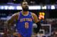 New York Knicks' Tyson Chandler in action during an NBA basketball game against the Philadelphia 76ers, Friday, March 21, 2014, in Philadelphia. (AP Photo/Matt Slocum)