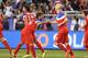 GLENDALE, AZ - APRIL 02: Michael Bradley #4 (R) of USA celebrates with Kyle Beckerman #14 after Bradley scored a first half goal against Mexico during the International Friendly at University of Phoenix Stadium on April 2, 2014 in Glendale, Arizona. (Photo by Christian Petersen/Getty Images)