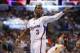 Los Angeles Clippers guard Chris Paul points against the Oklahoma City Thunder during the first half of an NBA basketball game in Los Angeles, Wednesday, April 9, 2014. (AP Photo/Danny Moloshok)