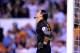 Barcelona goalkeeper Jose Manuel Pinto reacts after Real's Angel Di Maria scored the opening goal during the final of the Copa del Rey between FC Barcelona and Real Madrid at the Mestalla stadium in Valencia, Spain, Wednesday, April 16, 2014. (AP Photo/Manu Fernandez)