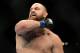 Dec 28, 2013; Las Vegas, NV, USA; Travis Browne reacts his UFC heavyweight bout against Josh Barnett at the MGM Grand Garden Arena. Mandatory Credit: Jayne Kamin-Oncea-USA TODAY Sports