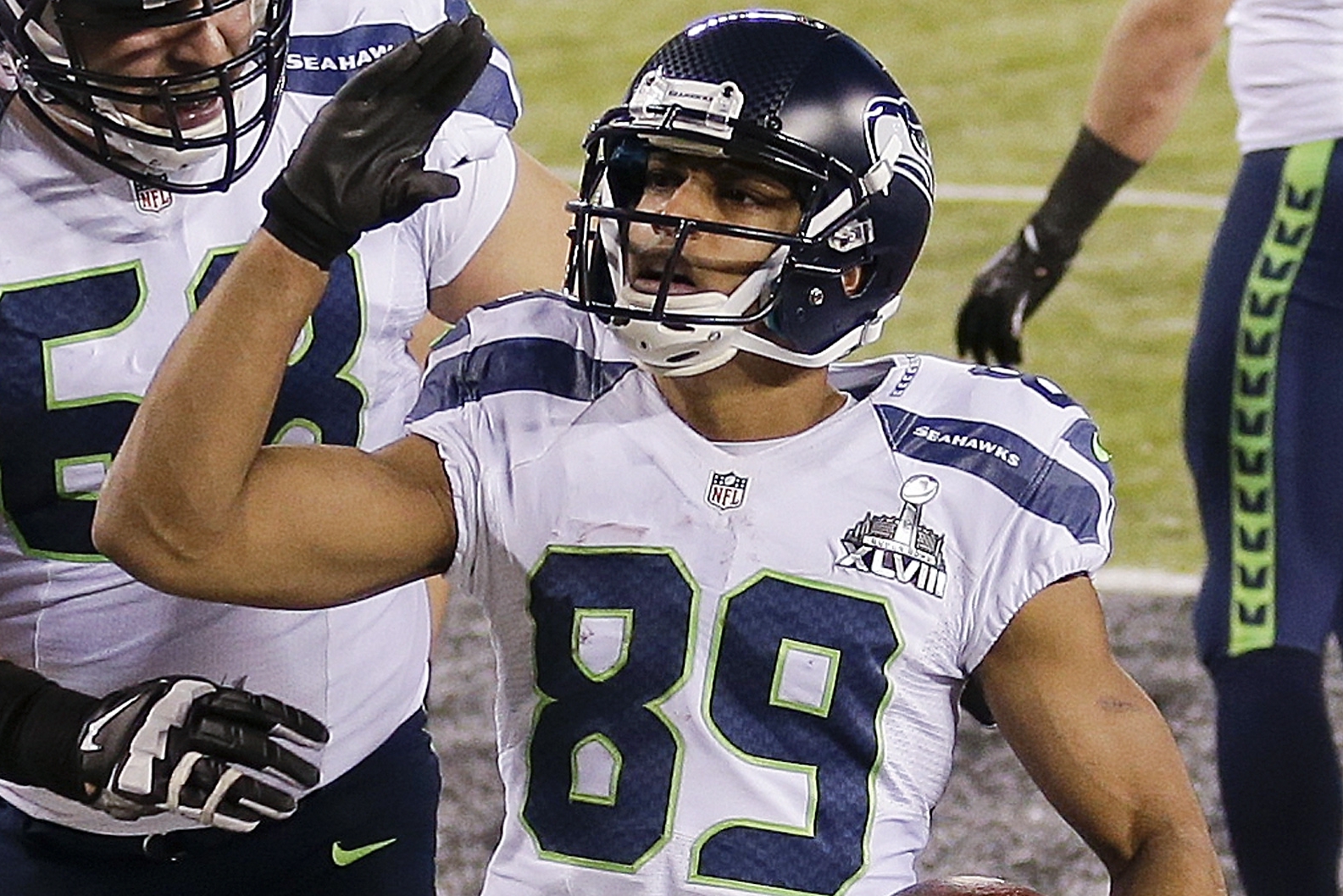 December 7, 2014: Seattle Seahawks wide receiver Doug Baldwin (89) in  action during the NFL game between the Seattle Seahawks and the  Philadelphia Eagles at Lincoln Financial Field in Philadelphia,  Pennsylvania. The